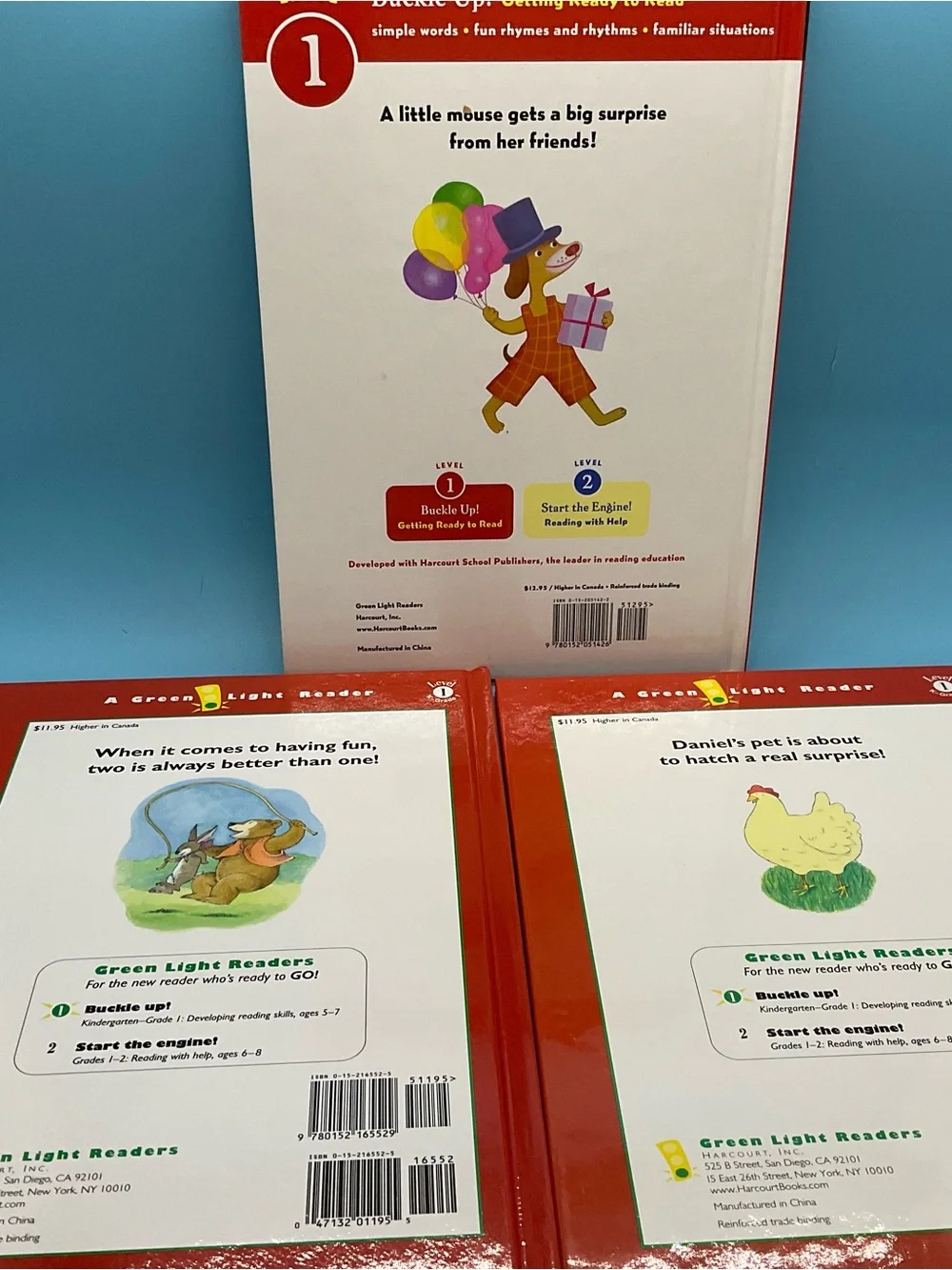6 Green Light Readers Book Bundle Level 1 & 2 NEW Hardcover